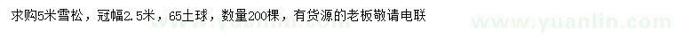 求購5米雪松