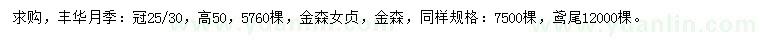 求購豐華月季、金森女貞、鳶尾