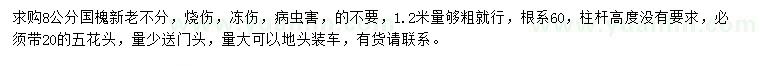 求購8公分國槐