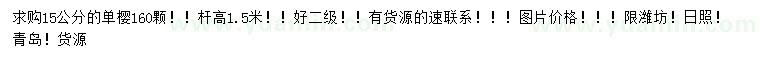 求購15公分單櫻