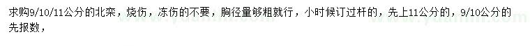 求購9、10、11公分北欒
