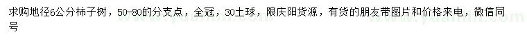 求購地徑6公分柿子樹