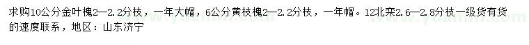 求購金葉槐、黃枝槐、北欒