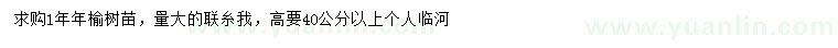 求購高40公分以上榆樹苗