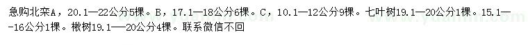 求購北欒、七葉樹、楸樹