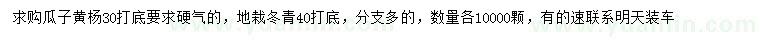 求購30公分以上瓜子黃楊、40公分以上冬青