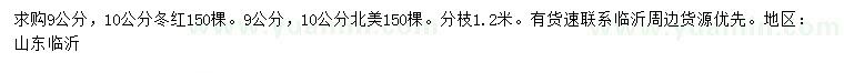 求購9、10公分冬紅海棠、北美海棠
