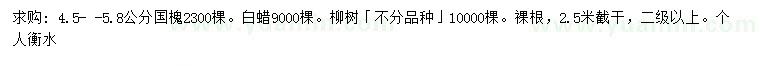 求購國槐、白蠟、柳樹