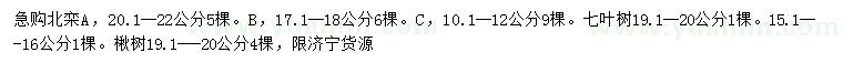 求購北欒、七葉樹、楸樹