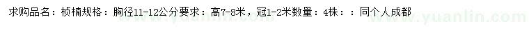 求購胸徑11-12公分楨楠