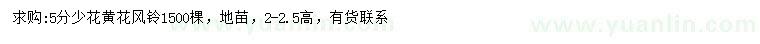 求購5公分少花黃花風(fēng)鈴母