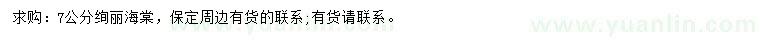 求購7公分絢麗海棠