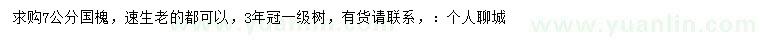 求購7公分國槐