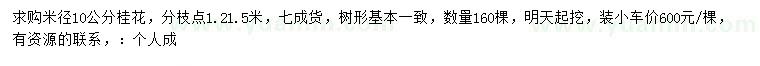 求購(gòu)米徑10公分桂花