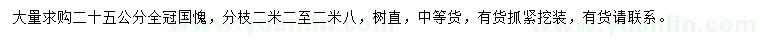 求購(gòu)25公分國(guó)槐
