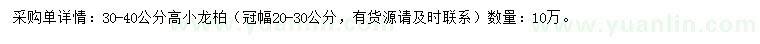 求購高30-40公分小龍柏