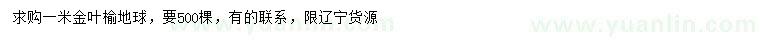 求購(gòu)1米金葉榆球