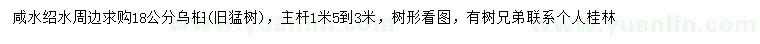 求購(gòu)18公分烏桕、舊猛樹(shù)