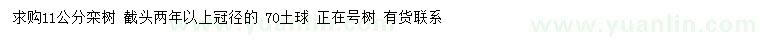 求購(gòu)11公分欒樹