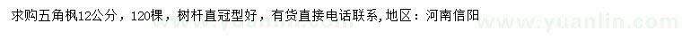 求購12公分五角楓