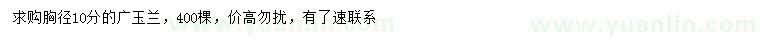 求購(gòu)胸徑10分廣玉蘭