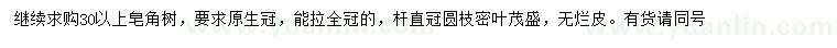 求購(gòu)30公分以上皂角樹(shù)