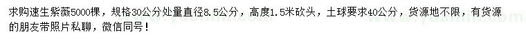 求購直徑30公分量8.5公分速生紫薇