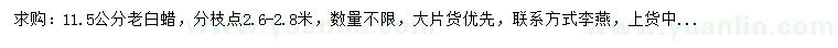 求購(gòu)11.5公分老白蠟