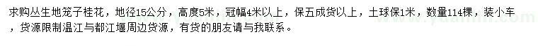 求購地徑15公分桂花
