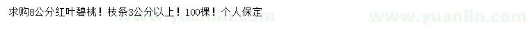 求購8公分紅葉碧桃