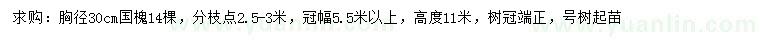 求購(gòu)胸徑30公分國(guó)槐