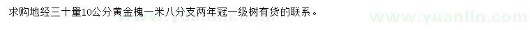 求購30公分量10公分黃金槐