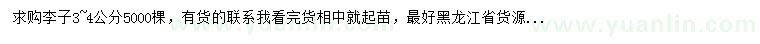 求購3-4公分李子