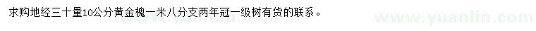 求購30量10公分黃金槐