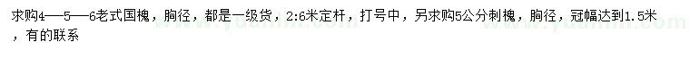 求購(gòu)4-5-6公分老式國(guó)槐、胸徑5公分刺槐