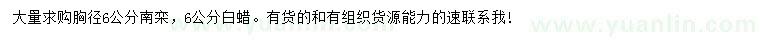求購胸徑6公分南欒、白蠟