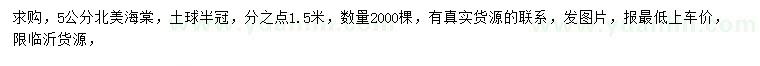 求購5公分北美海棠