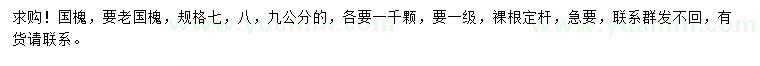求購7、8、9公分國槐