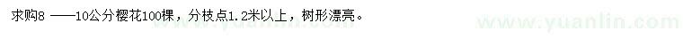 求購8-10公分櫻花