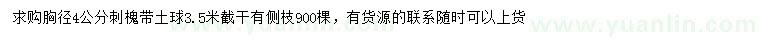 求購(gòu)胸徑4公分刺槐