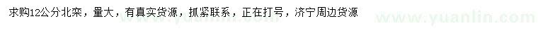 求購12公分北欒