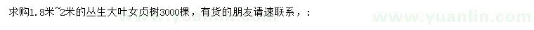 求購1.8-2米叢生大葉女貞