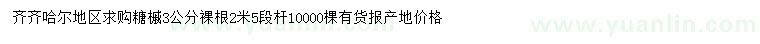 求購(gòu)3公分糖槭