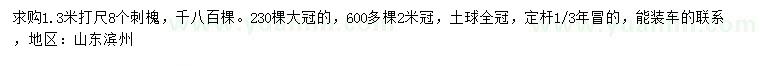 求購1.3米打尺8公分刺槐