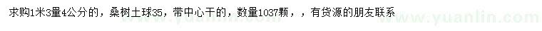 求購(gòu)1米3量4公分桑樹