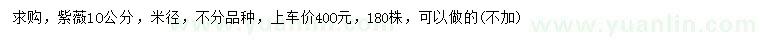 求購米徑10公分紫薇
