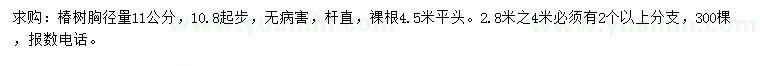 求購胸徑11公分椿樹