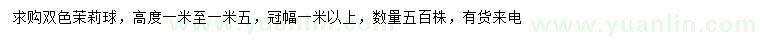 求購高1-1.5米雙色茉莉球