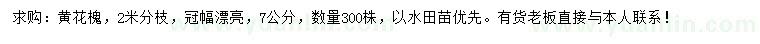 求購7公分黃花槐
