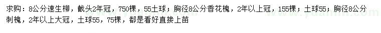 求購(gòu)速生柳、香花槐、刺槐